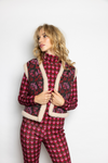 Lucia Wool Gilet | Red/pink flower