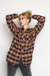 Franklin Blouse | Brown Chekered