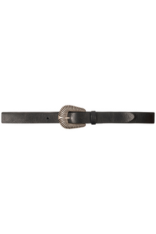 Abel Leather Belt | Black/Silver