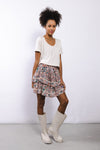 Nova Skirt | White Flowerprint (mixed colors)